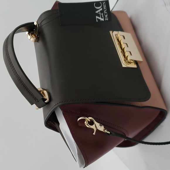 NWT Zac Zac Posen Eartha Medium Crossbody bag tote Leather Cedar shoulder purse - Picture 3 of 7